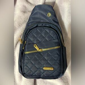 Navy Quilted Sling Bag